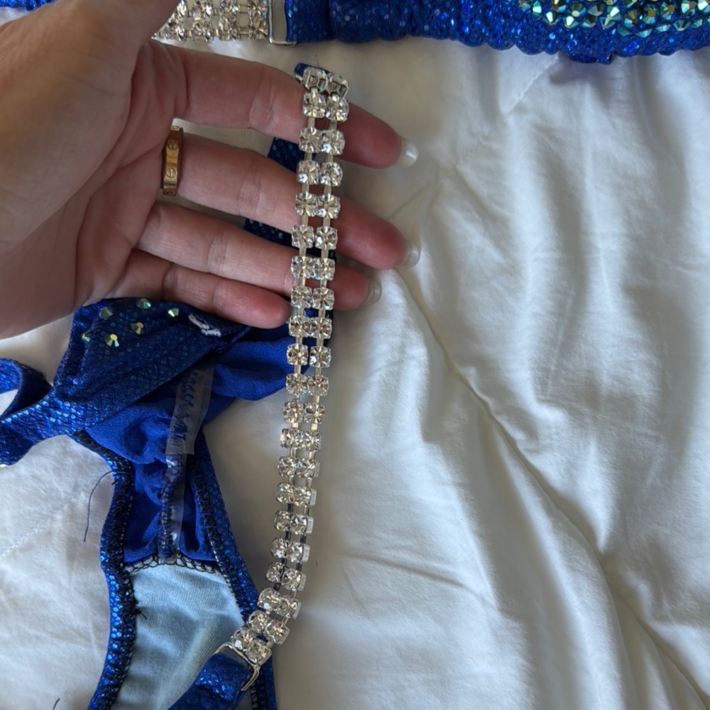 Blue Rhinestone Bikini Set - Picture 4 of 8